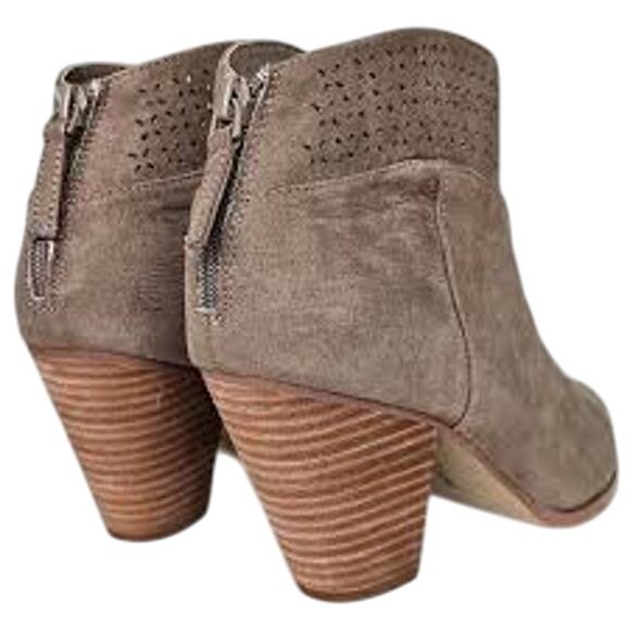 Light Brown Jackson Lazer Cut Ankle Bootie by Violet & Red - Picture 2 of 3